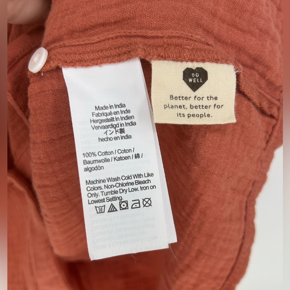 Madewell Rust Button-Front Mini Dress - Picture 8 of 12
